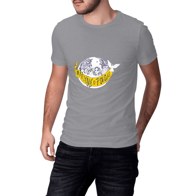 Image front T-shirt Unisexe Classique « Rêve de Paix ».PO-Manga 2 ados + banderole en polonais - D97-N8