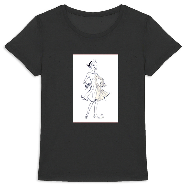 Image back T-shirt Femme « Série French Touch Élégance ™». D2-N1.Encadré.    