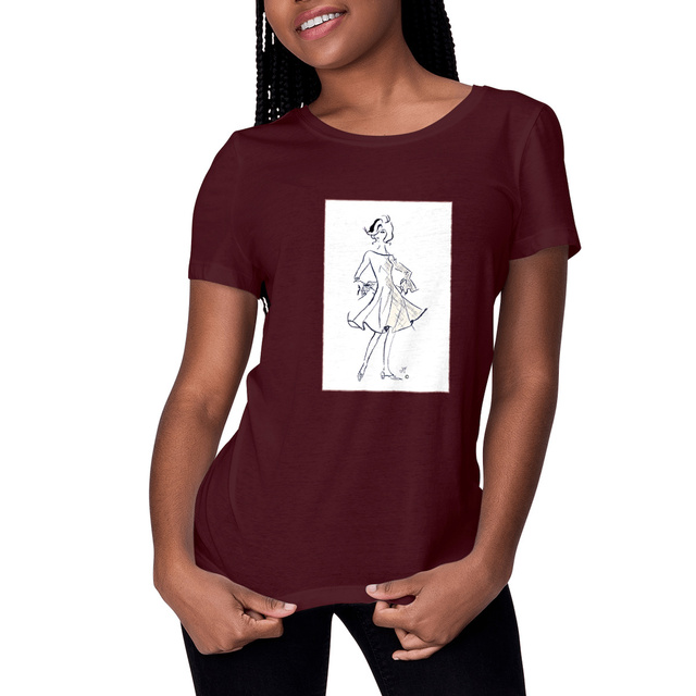 Image front T-shirt Femme « Série French Touch Élégance ™». D2-N1.Encadré.    