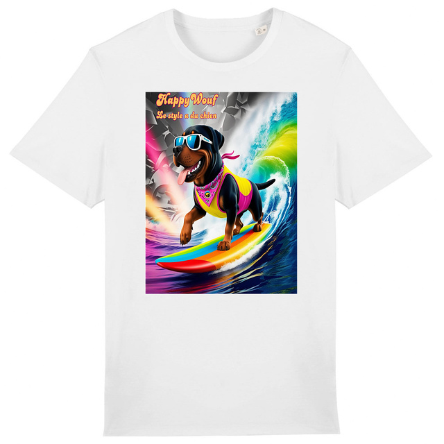 Image back T-shirt Unisexe épais avec chien fun années 90