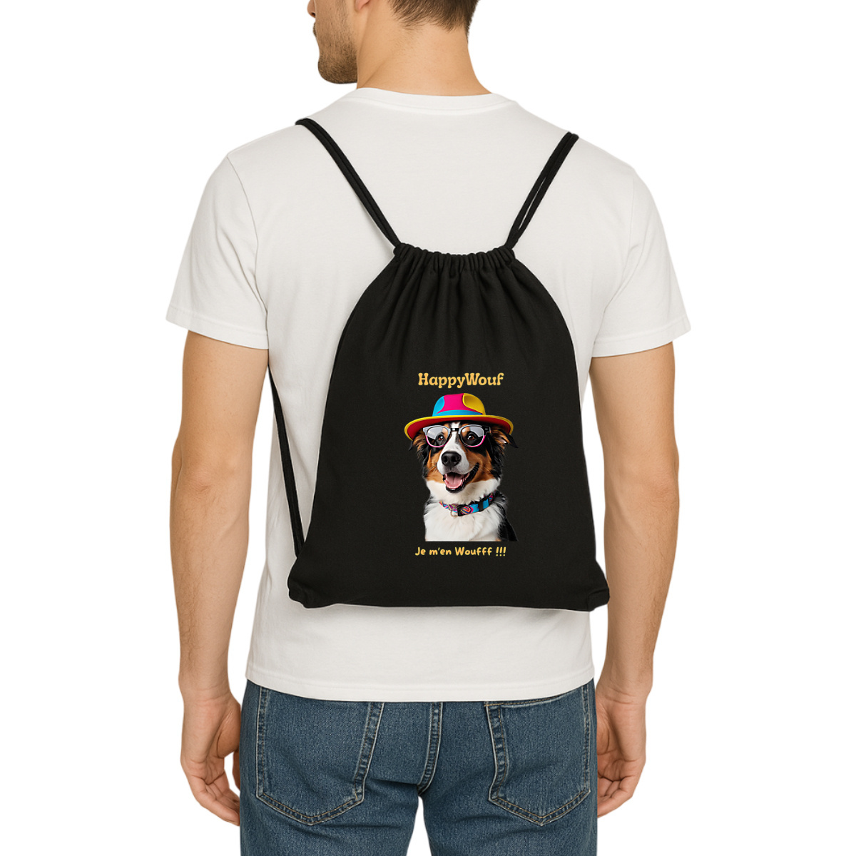 Image front Sac à dos - HappyWouf Berger Australien "le style a du chien"