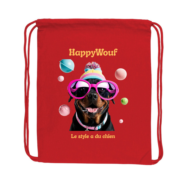 Image back Sac à dos - HappyWouf Rottweiler "le style a du chien"