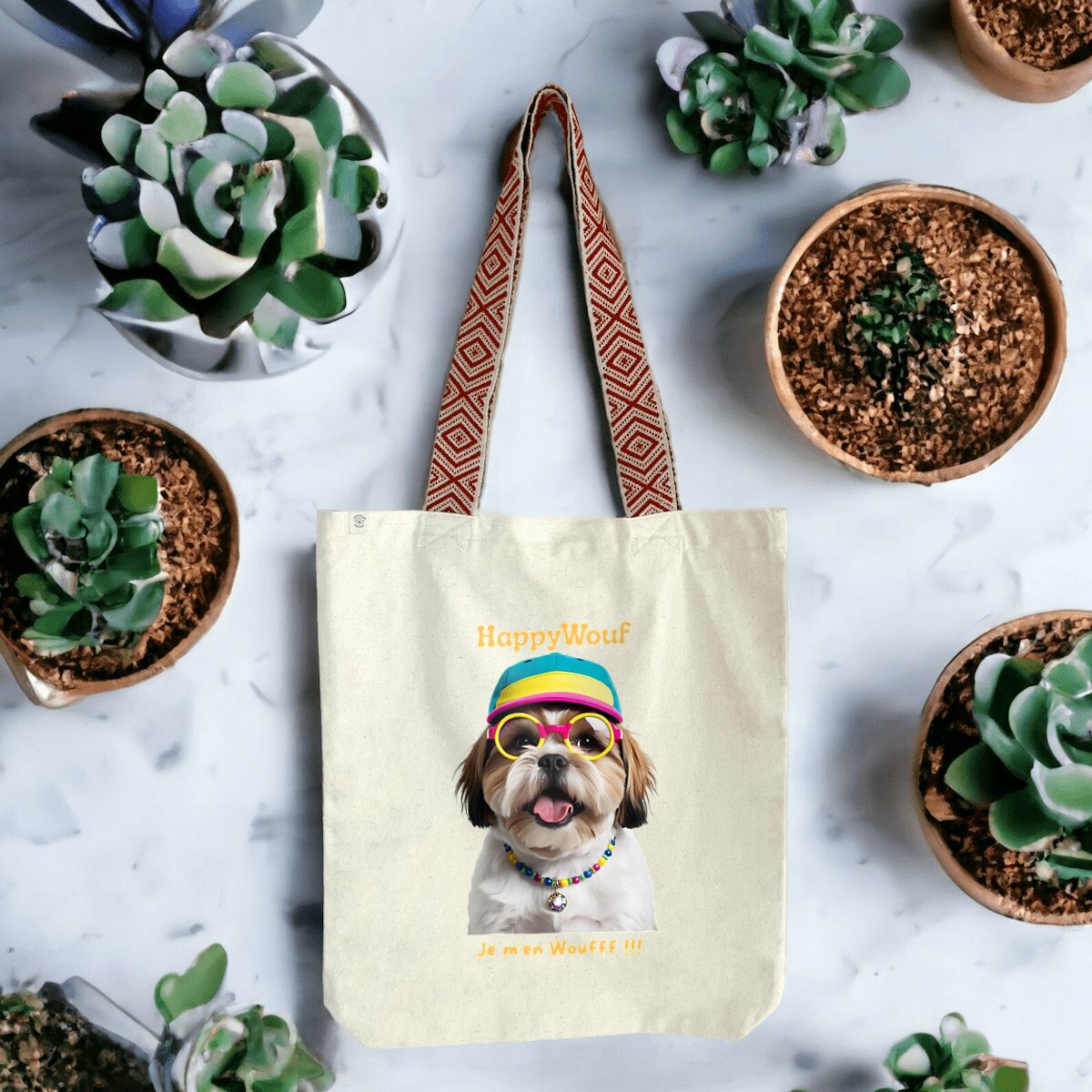 Image front Totebag - HappyWouf  Shih Tzu "Je m'en Wouf"