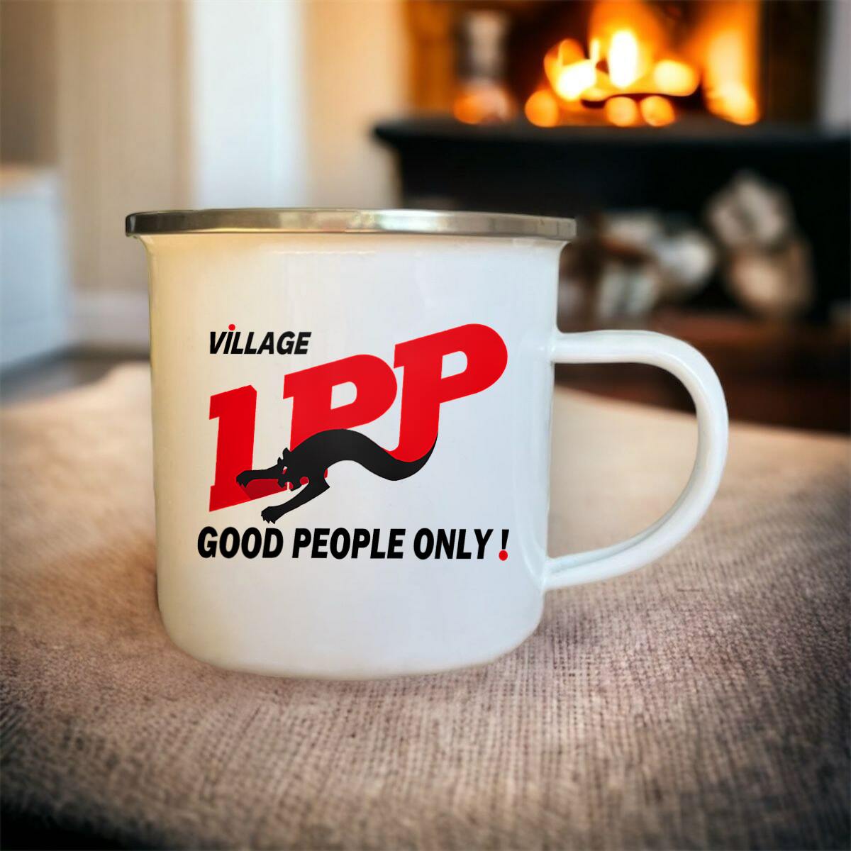 Image front Le SUPER Mug en métal "Village LPP" !