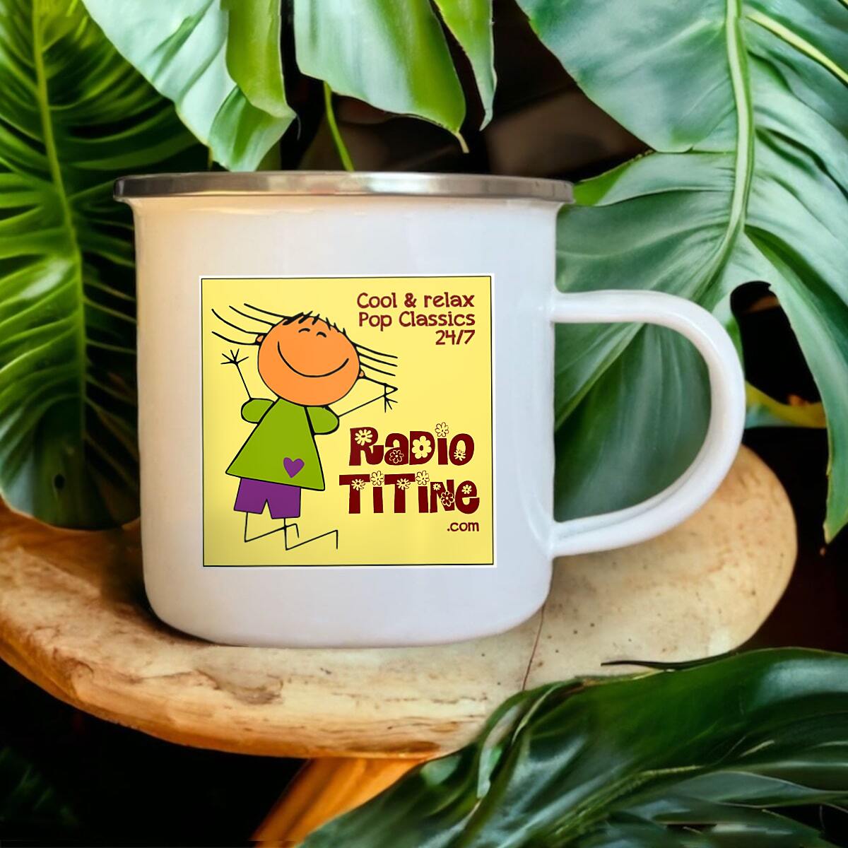 Image front Le Mug émail "Radio Titine"