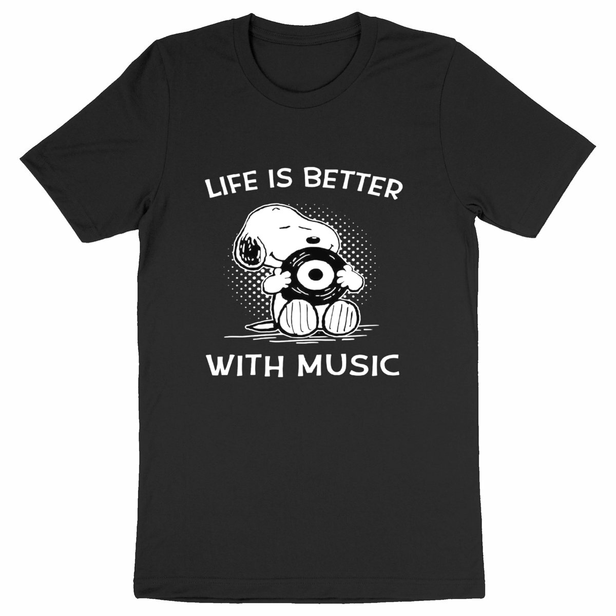 Image back Le T-Shirt Top Qualité "Life is better with music"