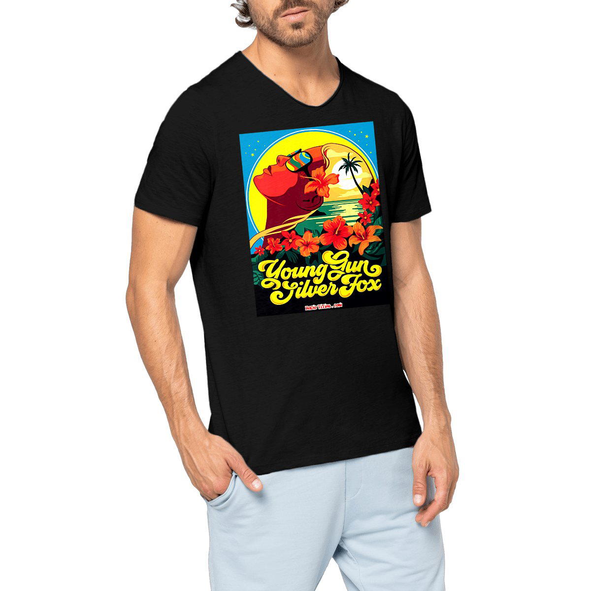 Image front Le T-Shirt cool "Young Gun Silver Fox" (Homme)