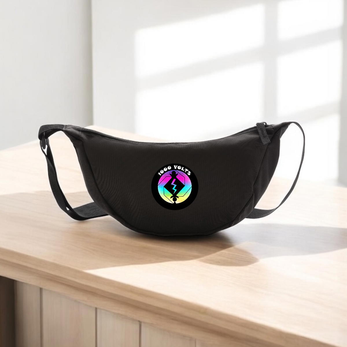 Sac banane en polyester recyclé avec logo 1000Volts Bzh