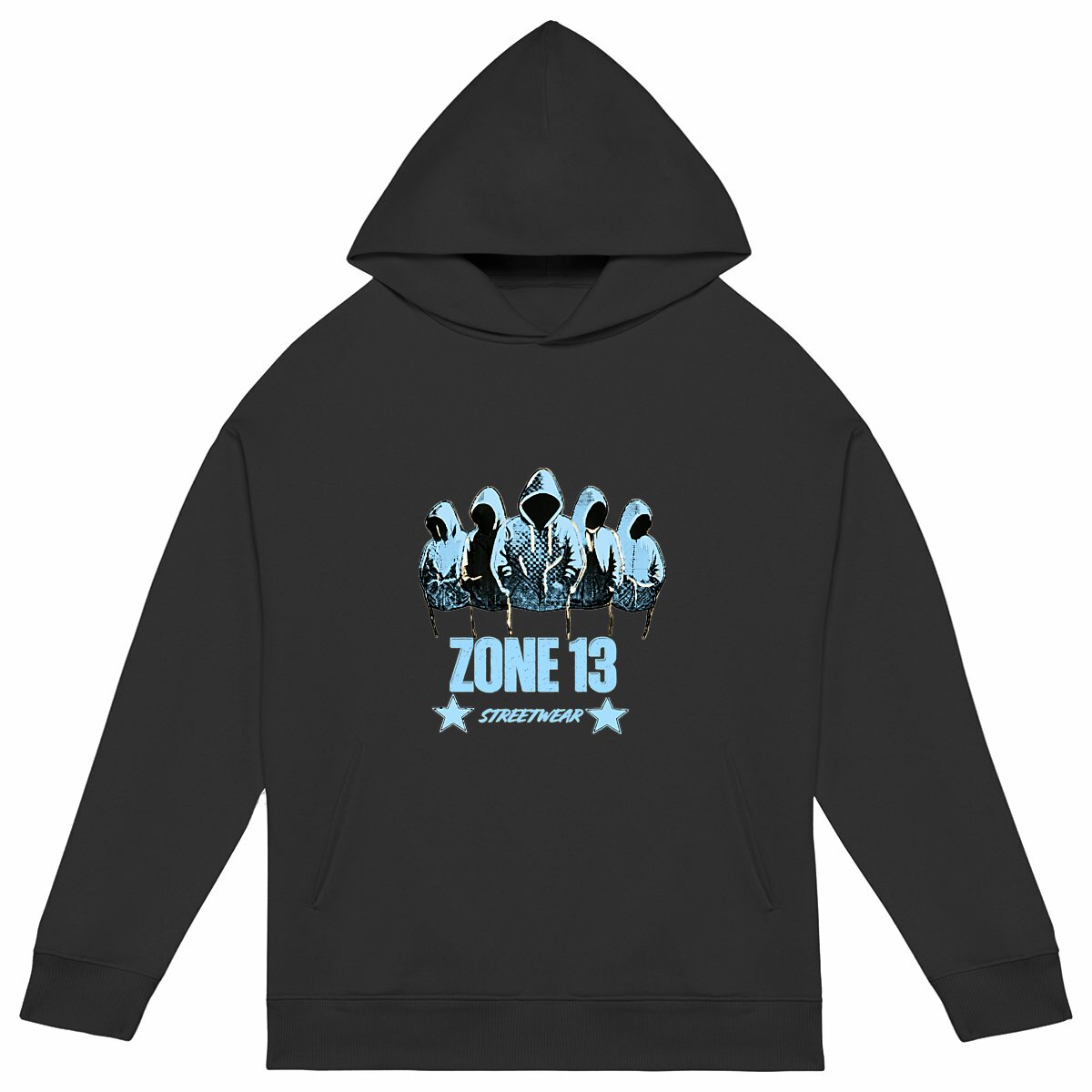Sweat epais oversize à capuche ZONE 13 bleu - Image