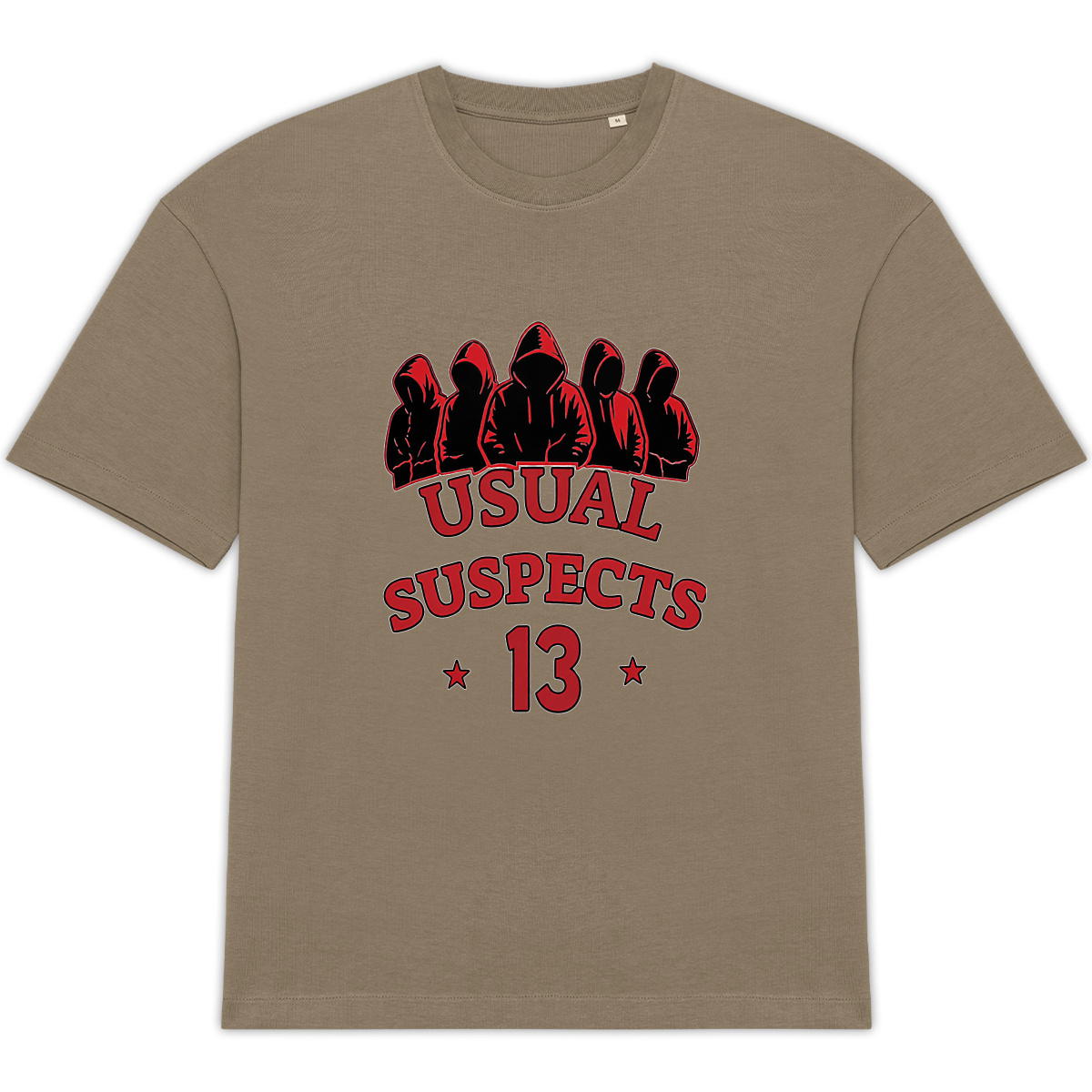 T-shirt oversize USUAL SUSPECTS rouge  - Image