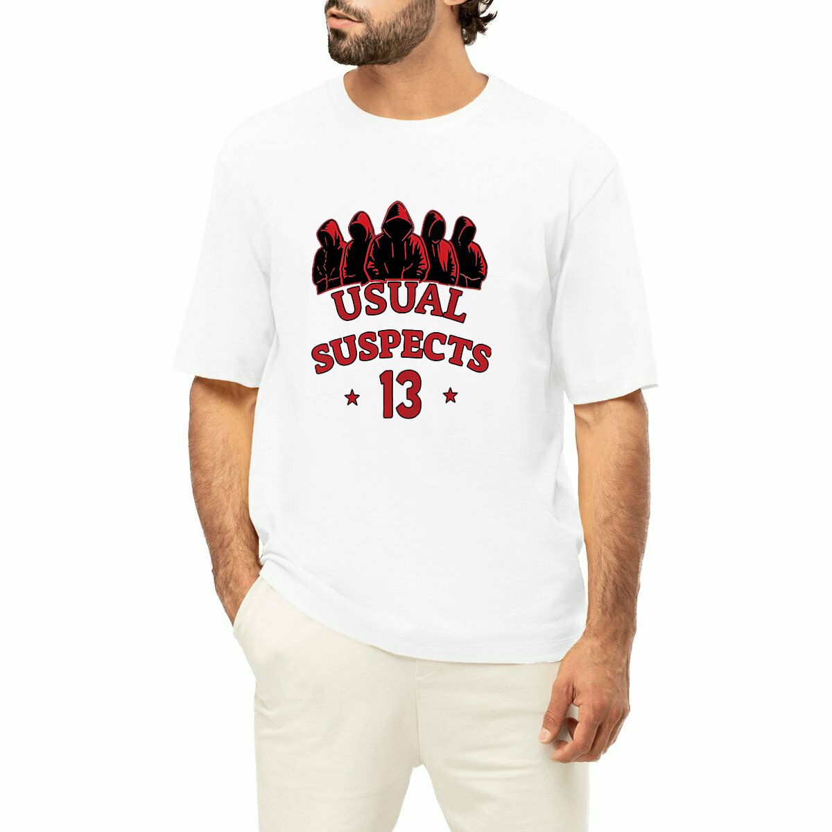 T-shirt oversize USUAL SUSPECTS rouge 