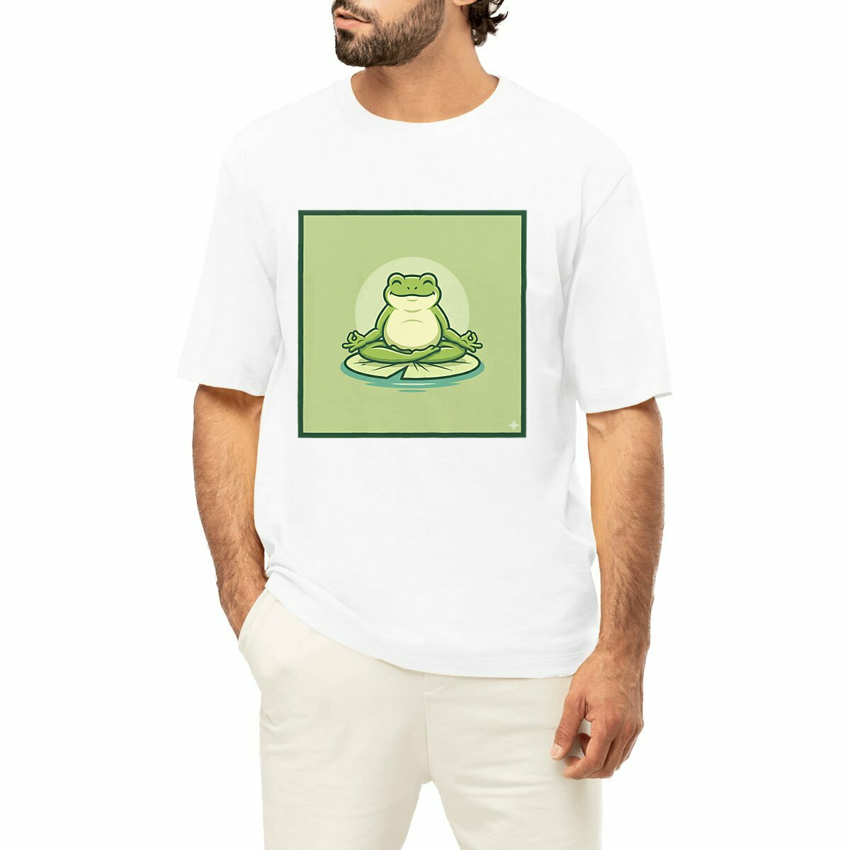 Unisex oversized t-shirt: Embrace Serenity with Meditation Frog
