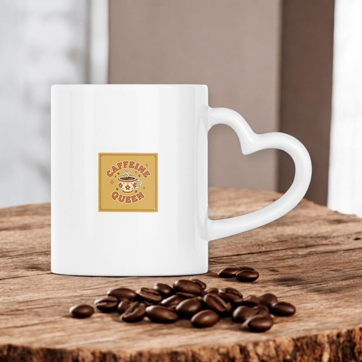 Heart-Shaped Mug: For the Caffeine Queen in You