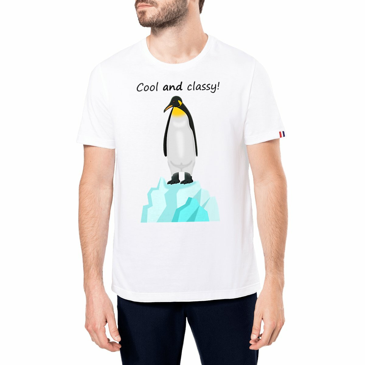 Image front QT Shirt Men | Penguin | Cool and Classy