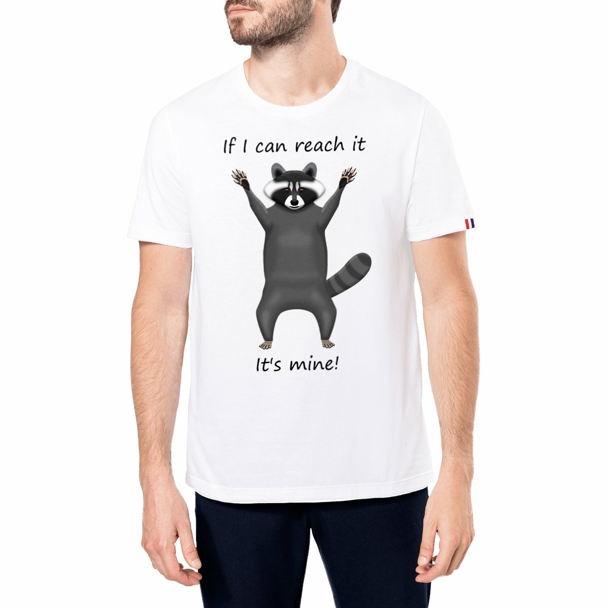 Image front QT Shirt Men | Trash Panda | Reach It