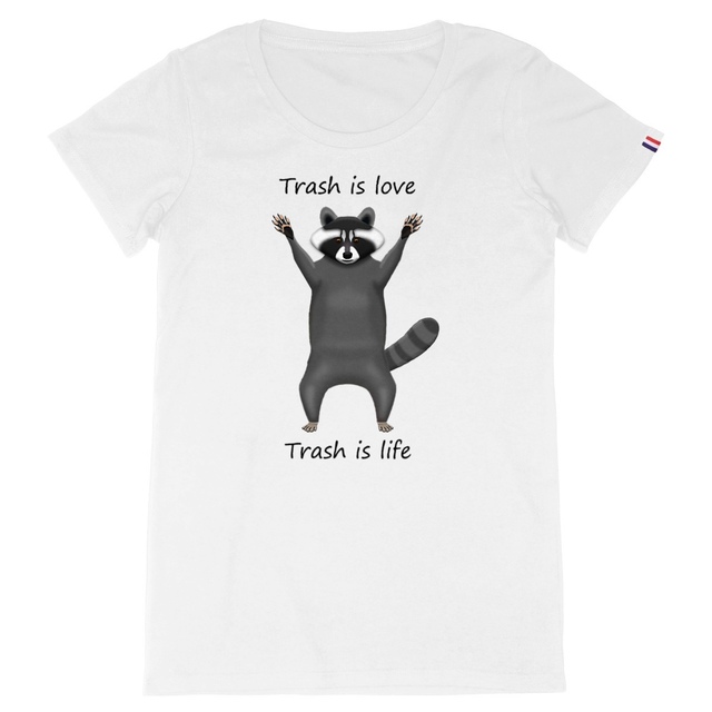 Image back QT Shirt Women | Trash Panda | Love Life
