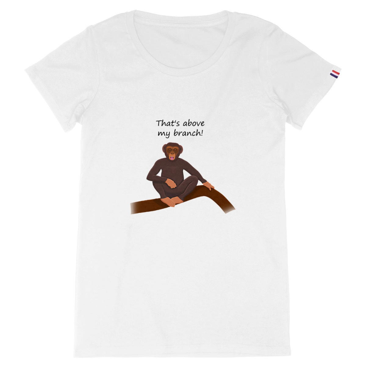 Image back QT Shirt Women | Chimp Chill | Above My Branch