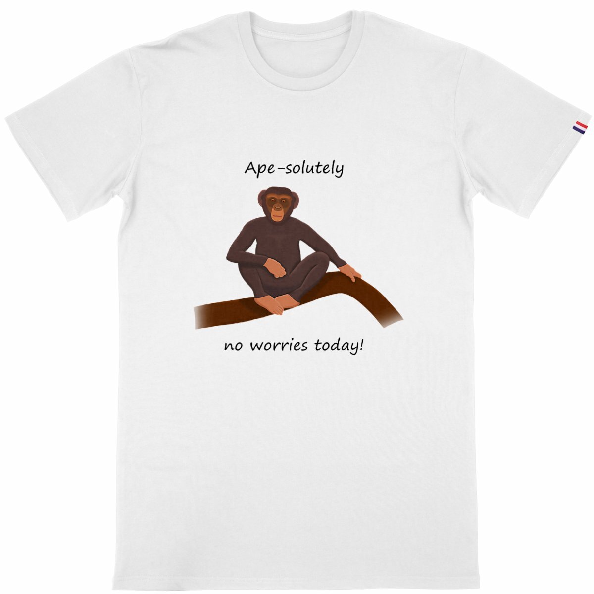 Image back  QT Shirt Men | Chimp Chill | No Worries