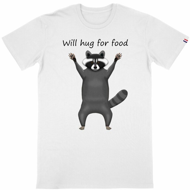 Image back QT Shirt Men | Trash Panda | Hug For Food