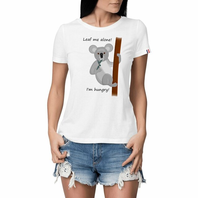 Image front QT Shirt Women | Koala | Leaf Alone