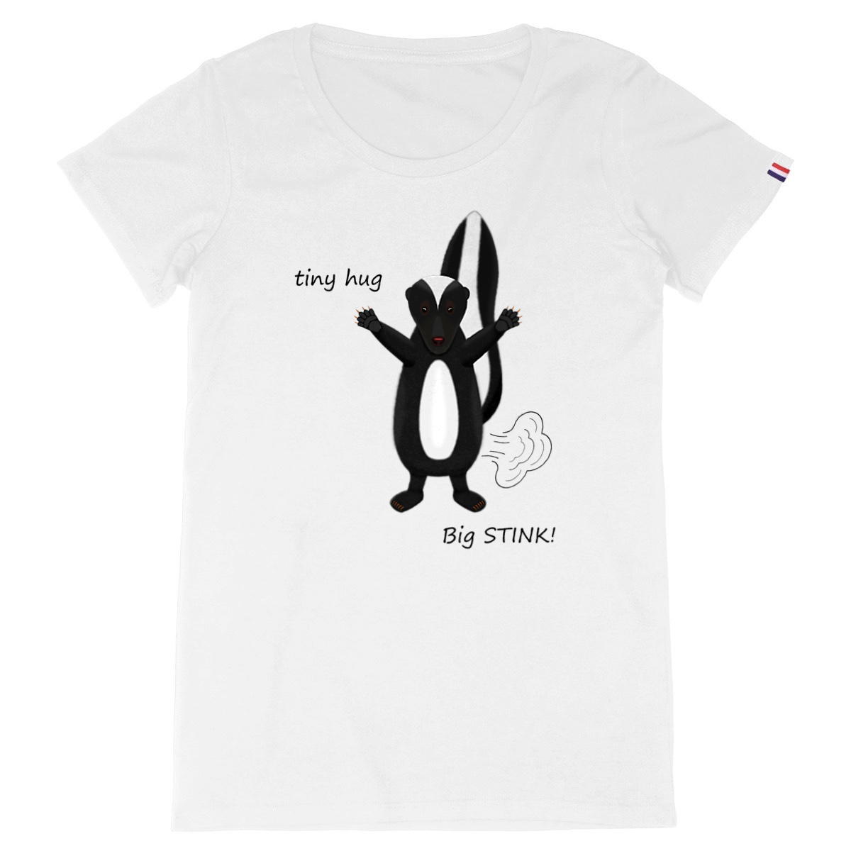 Image back QT Shirt Women | Skunk | Tiny Hug Big Stink
