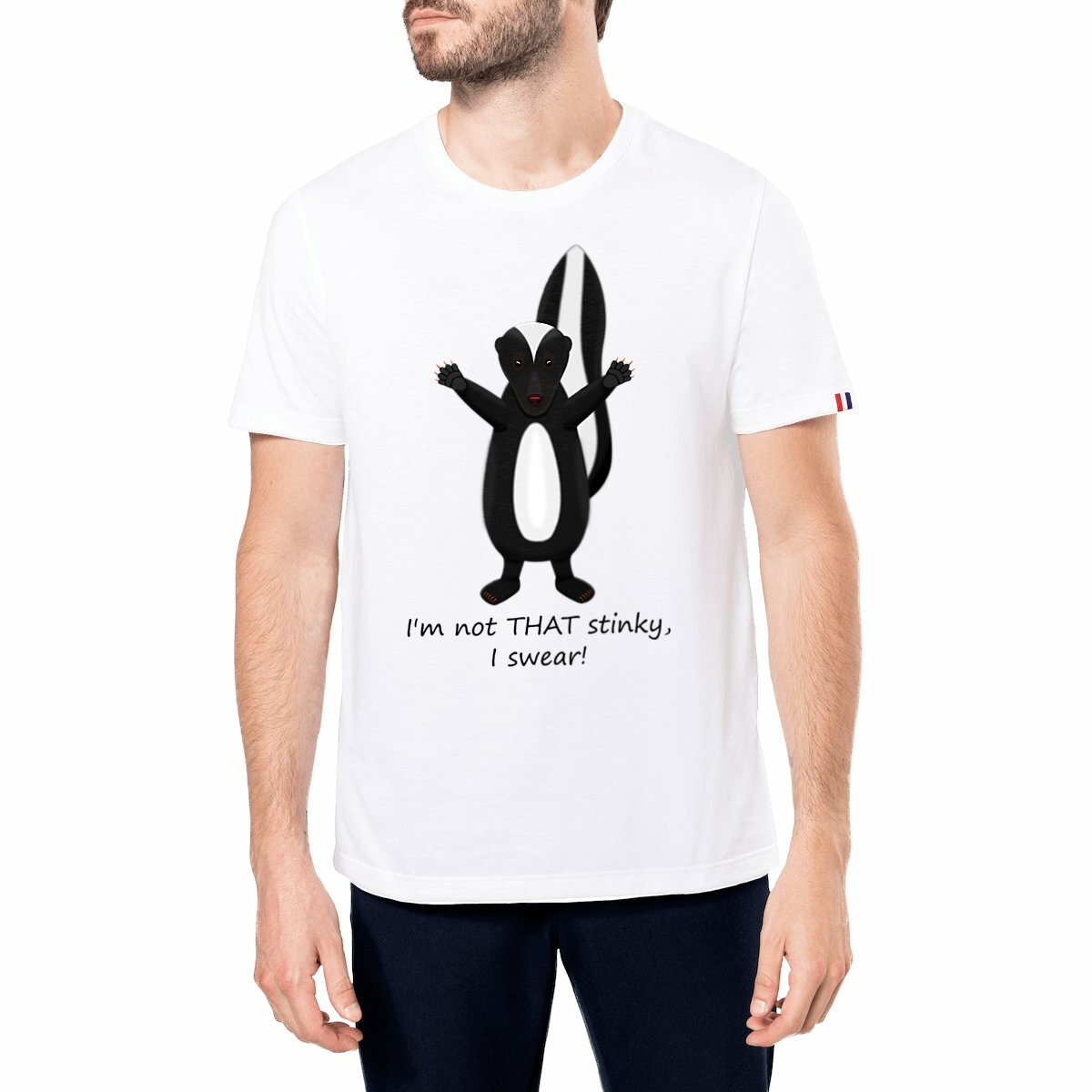 Image front QT Shirt Men | Skunk | Not THAT Stinky