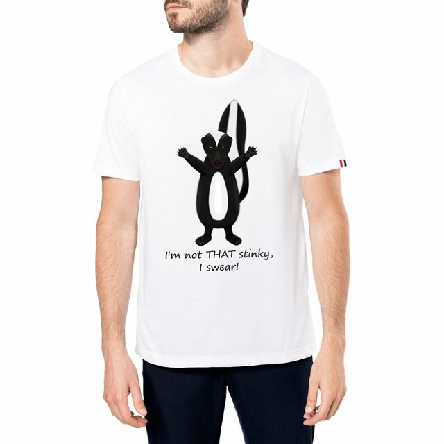 Image front QT Shirt Men | Skunk | Not THAT Stinky