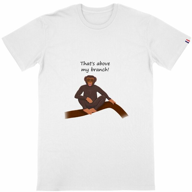 Image back QT Shirt Men | Chimp Chill | Above My Branch