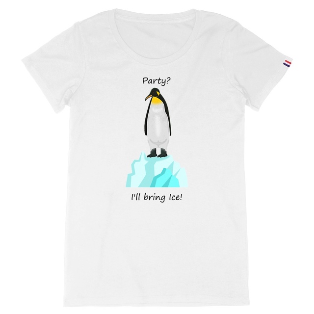 Image back QT Shirt Women | Penguin | Party Ice