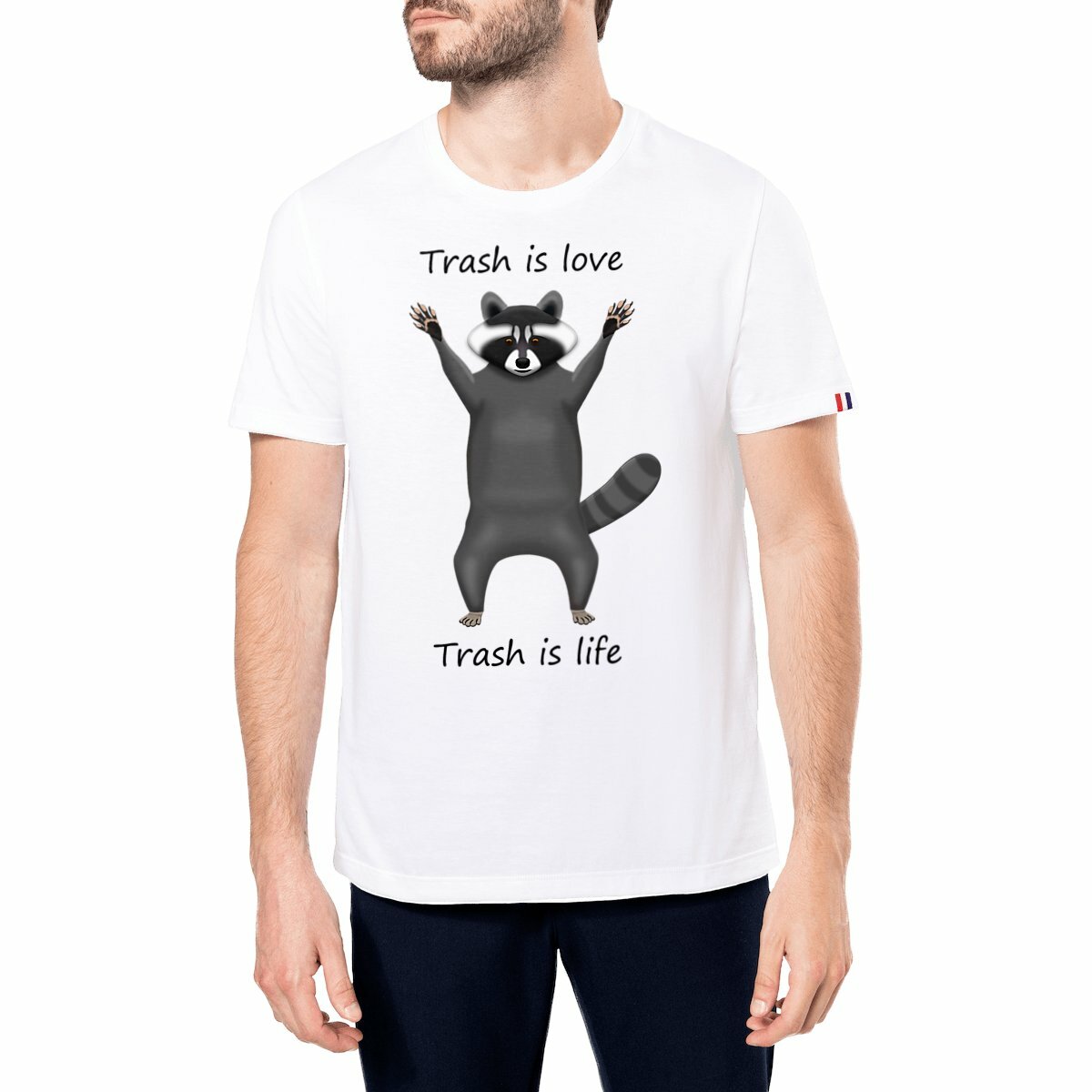 Image front QT Shirt Men | Trash Panda | Love Life