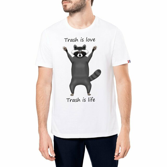 Image front QT Shirt Men | Trash Panda | Love Life
