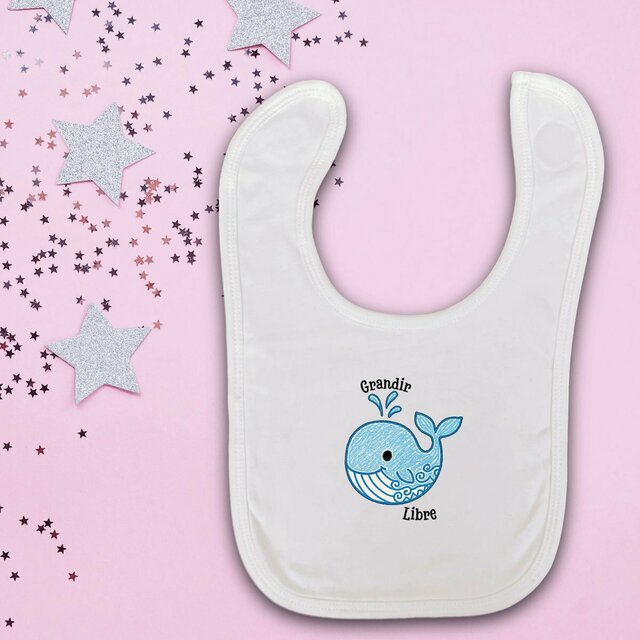 Bavoir baleine mignonne - Grandir libre