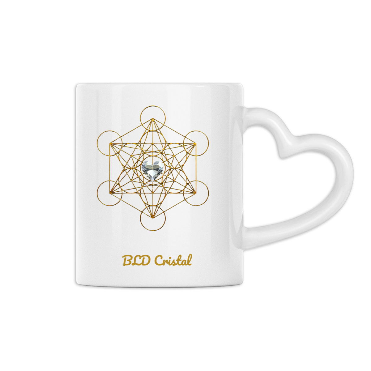 Métatron coeur de cristal - Mug à anse en forme de coeur 
