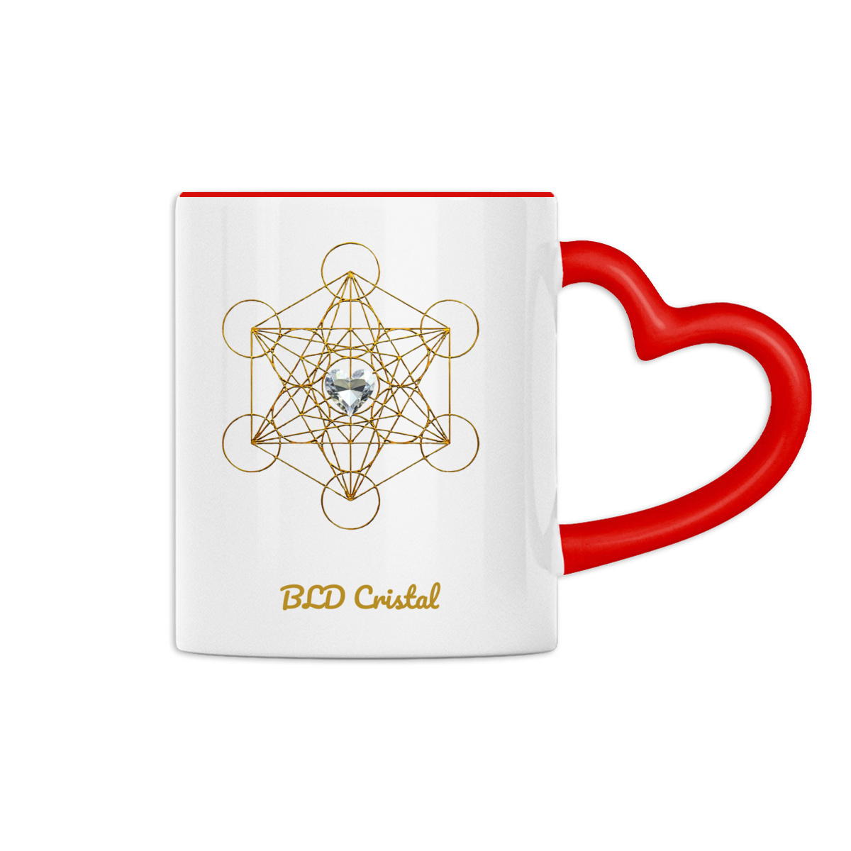 Métatron coeur de cristal - Mug à anse en forme de coeur  - Image