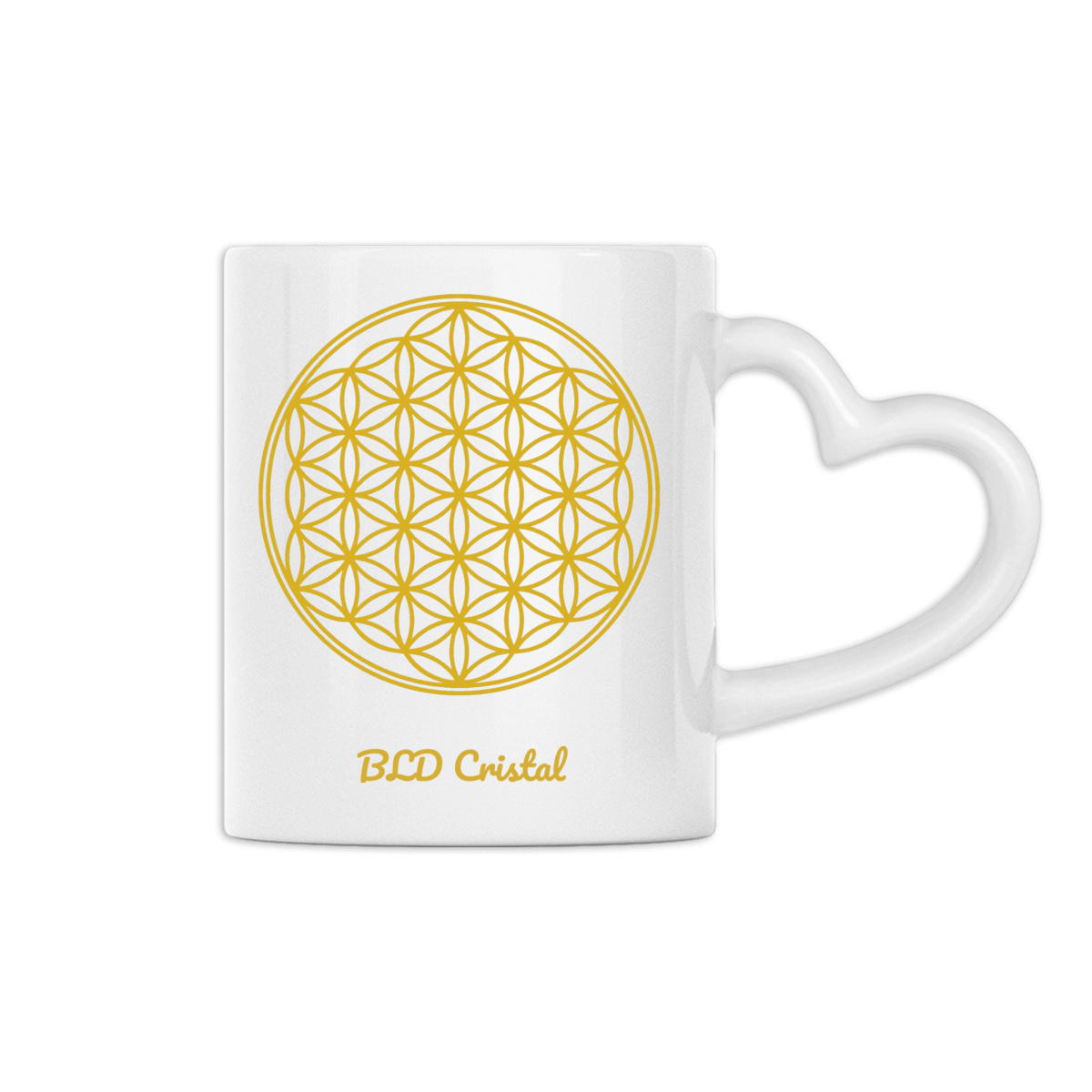 Fleur de vie - Mug à anse en forme de coeur 