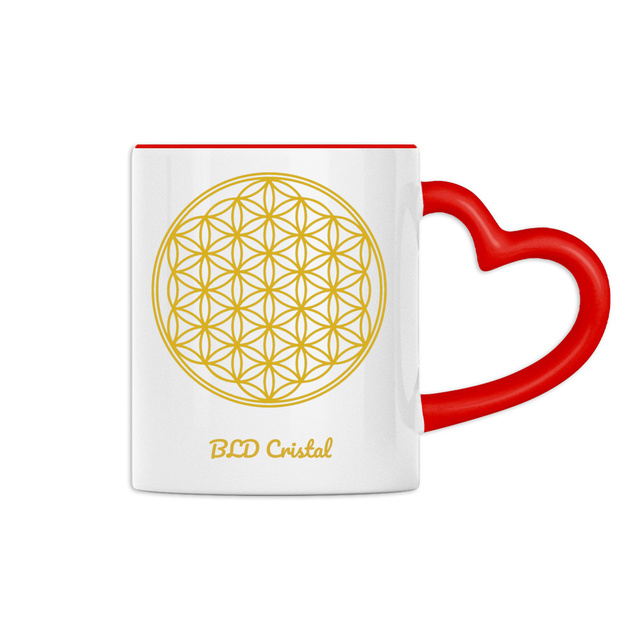 Fleur de vie - Mug à anse en forme de coeur  - Image