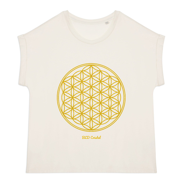 Fleur de vie - T shirt épaules tombantes - Image