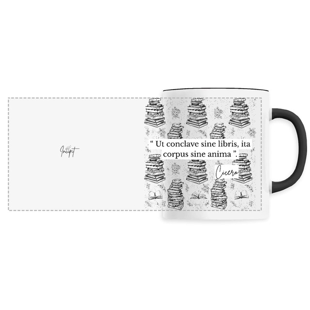 Image back Mug Cicéron, “Une pièce sans livres est un corps sans âme” - édition en latin, version fond blanc