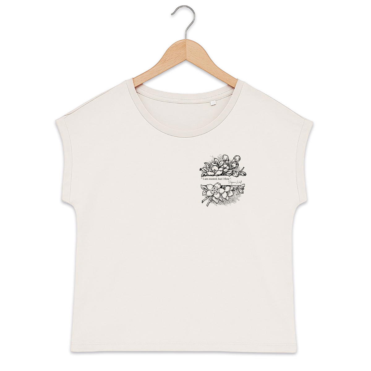 Image back T-shirt littéraire Virginia Woolf – I am rooted but I flow