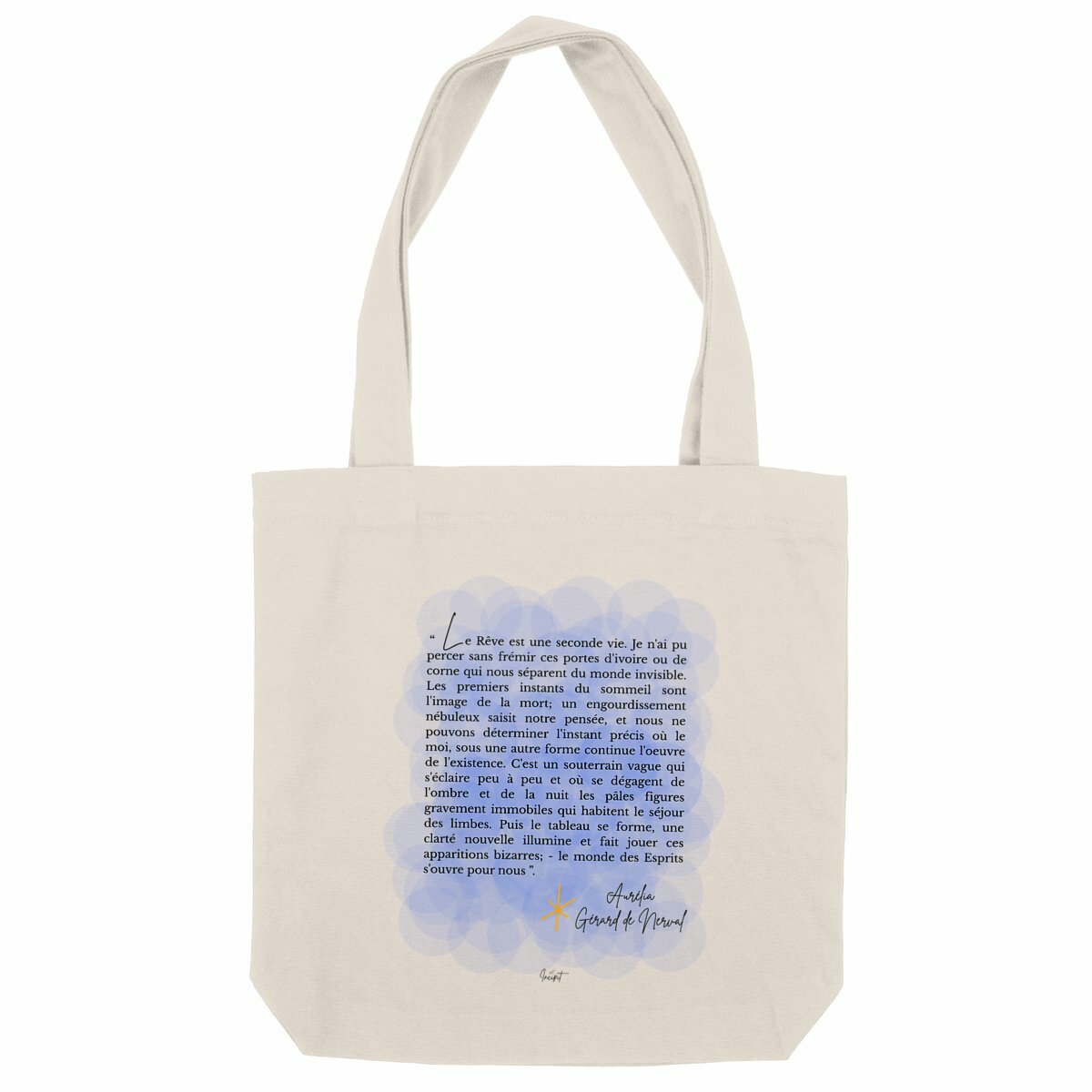 Image back Tote bag “Le rêve est une seconde vie” – Gérard de Nerval 
