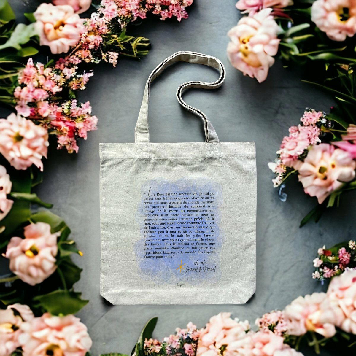 Image front Tote bag “Le rêve est une seconde vie” – Gérard de Nerval 