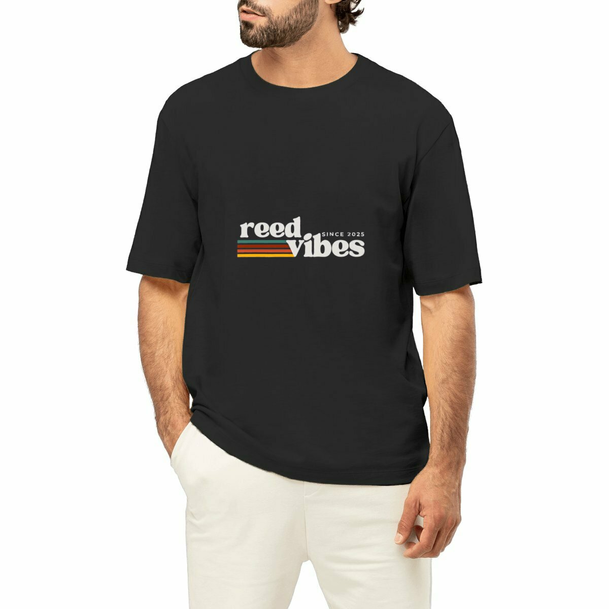 Unisex oversized t-shirt with Retro Colorful Letters
