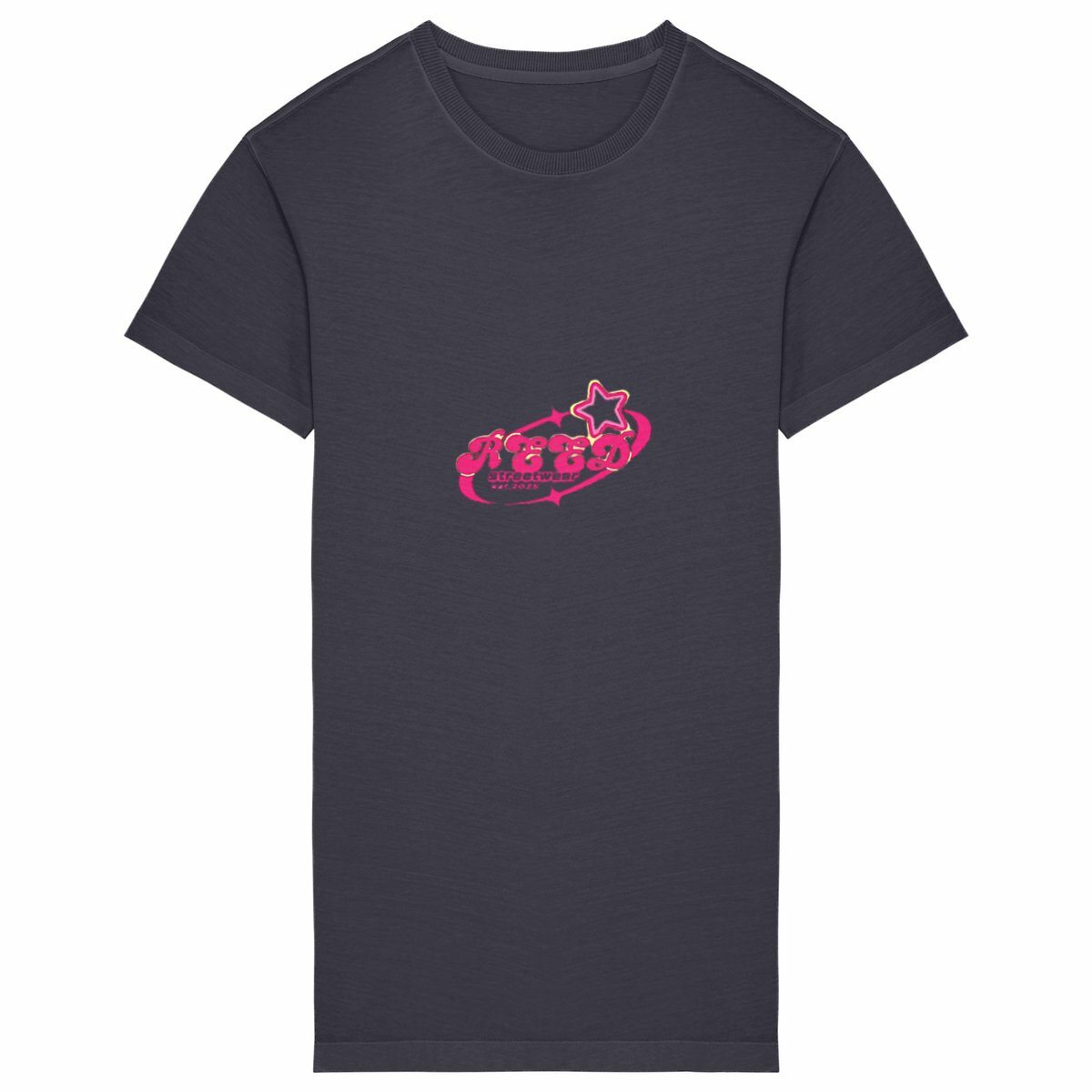 Women's Vintage T-shirt Dress with Retro Pink Style - Image