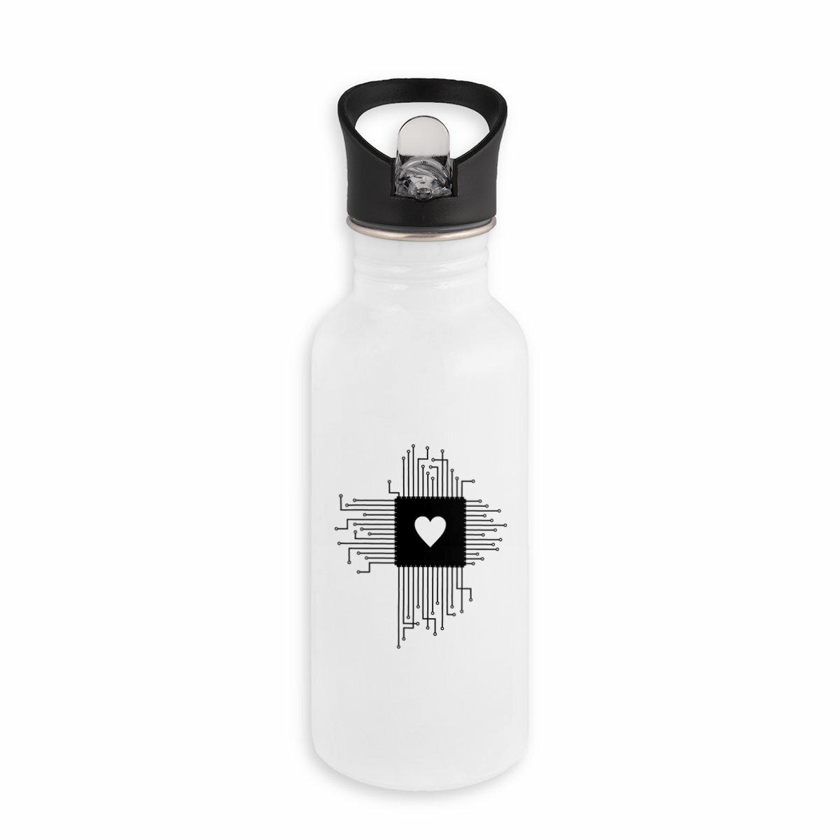 Image back Bouteille en inox avec paille Love CPU