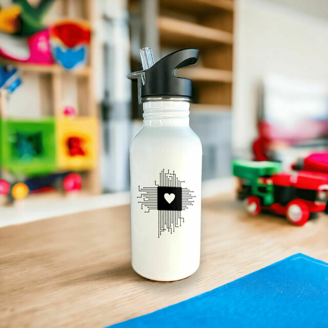 Image front Bouteille en inox avec paille Love CPU