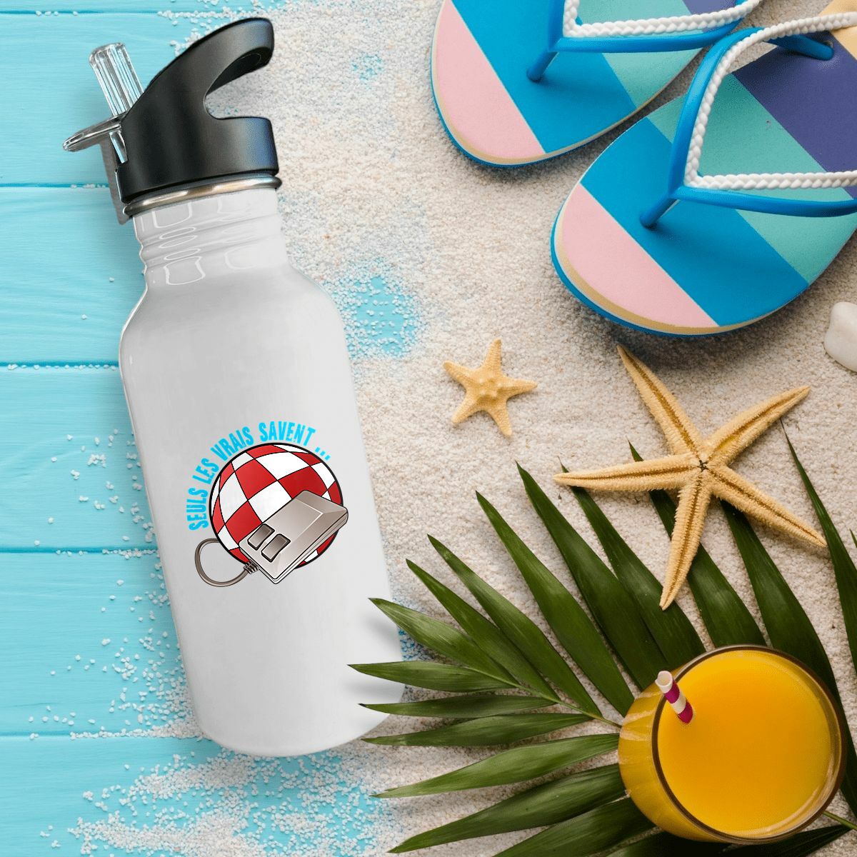 Image front Bouteille en inox avec paille SLVS2