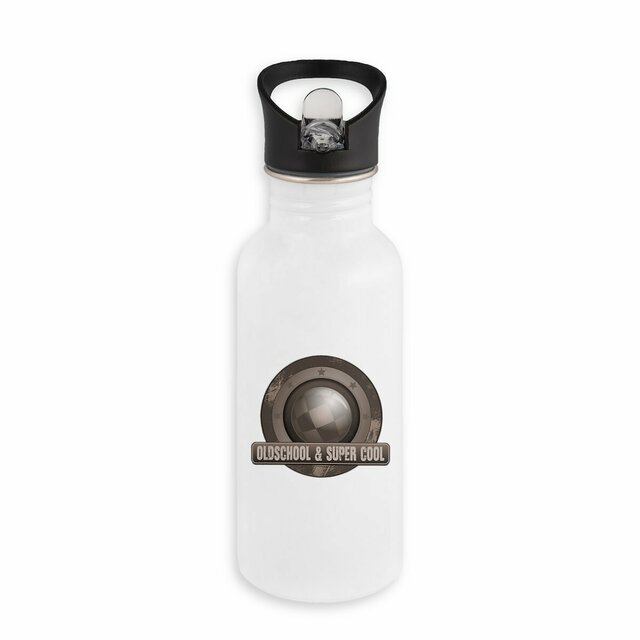 Image back Bouteille en inox avec paille Vintage BBall