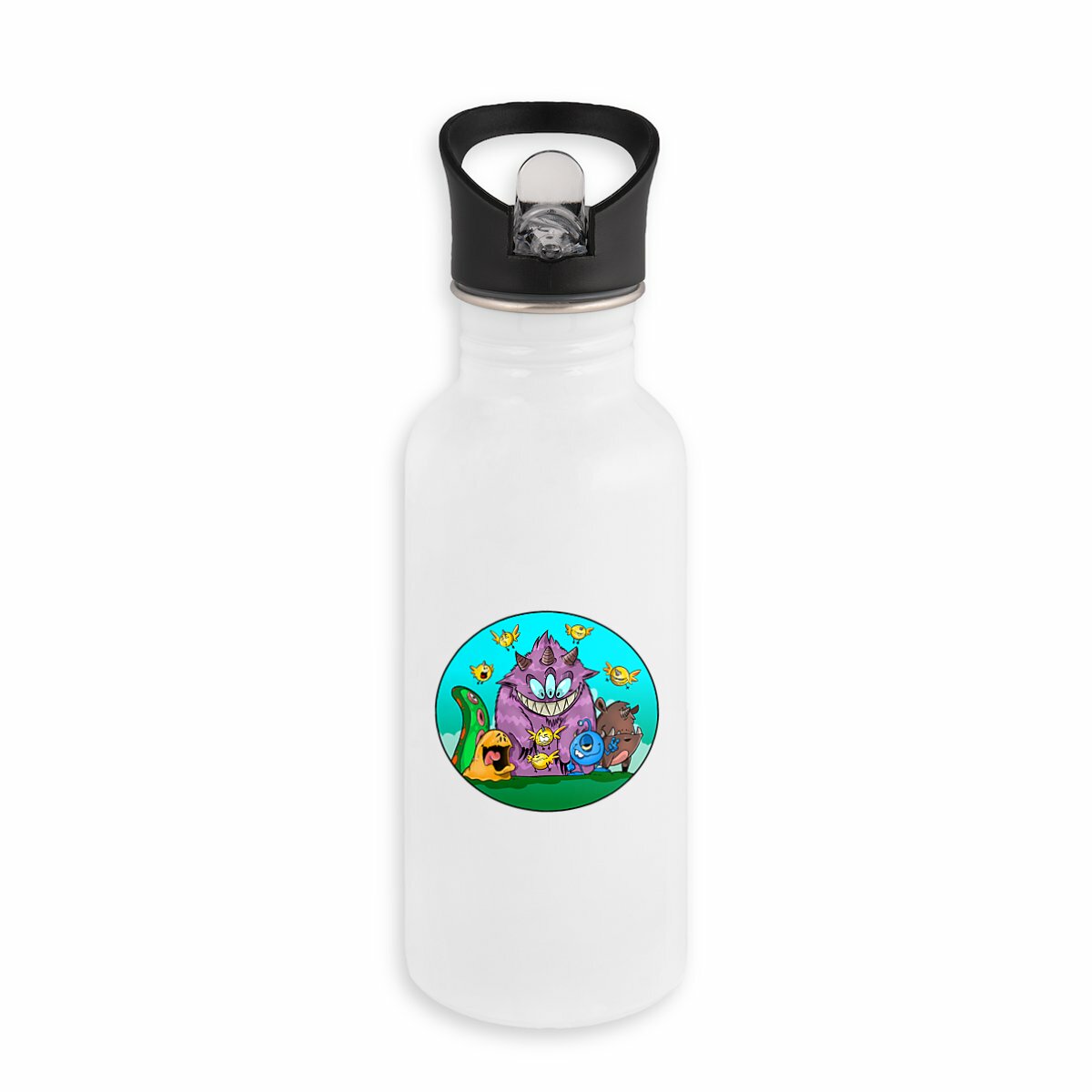 Image back Bouteille inox avec paille Monsters Box 2