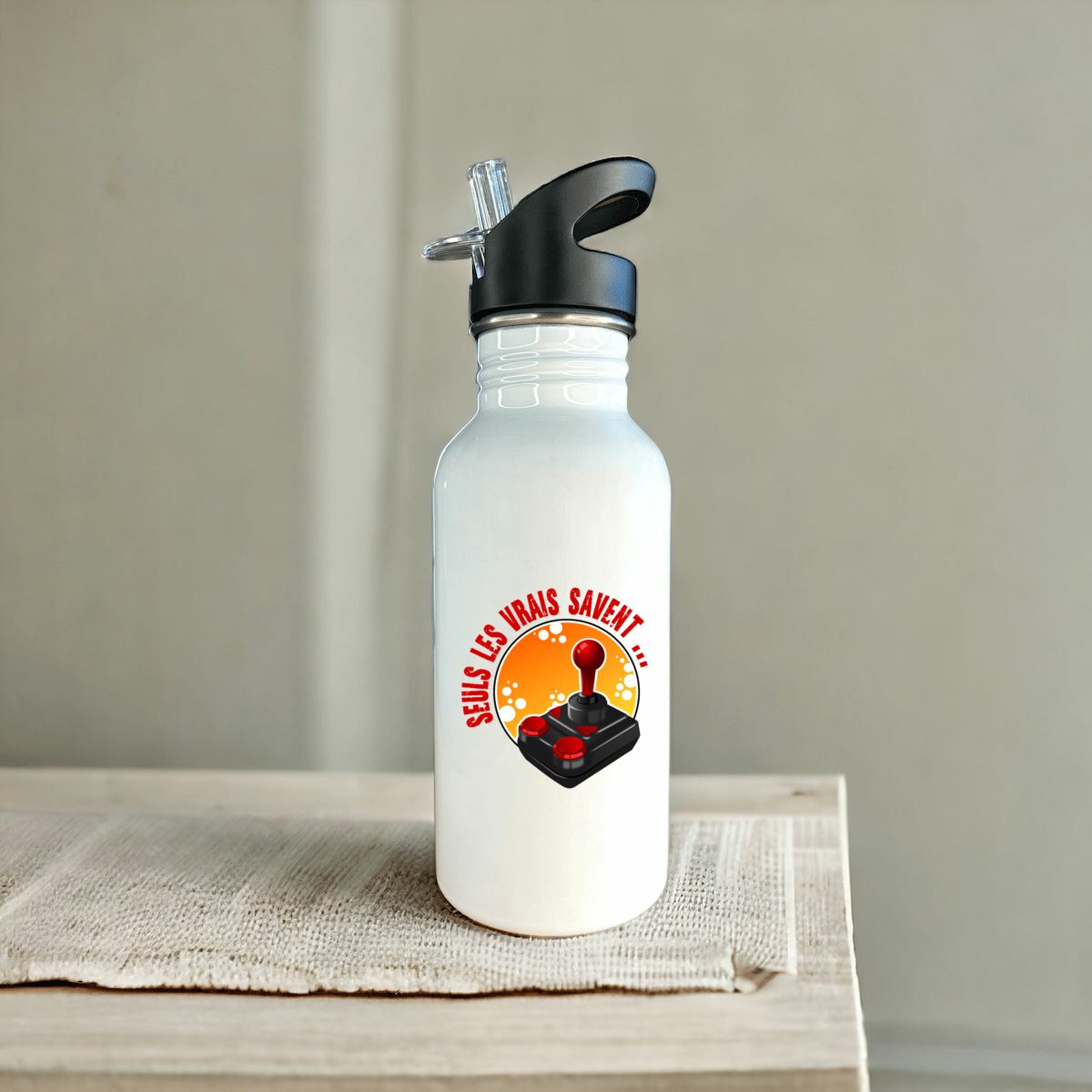 Image front Bouteille en inox avec paille SLVS1