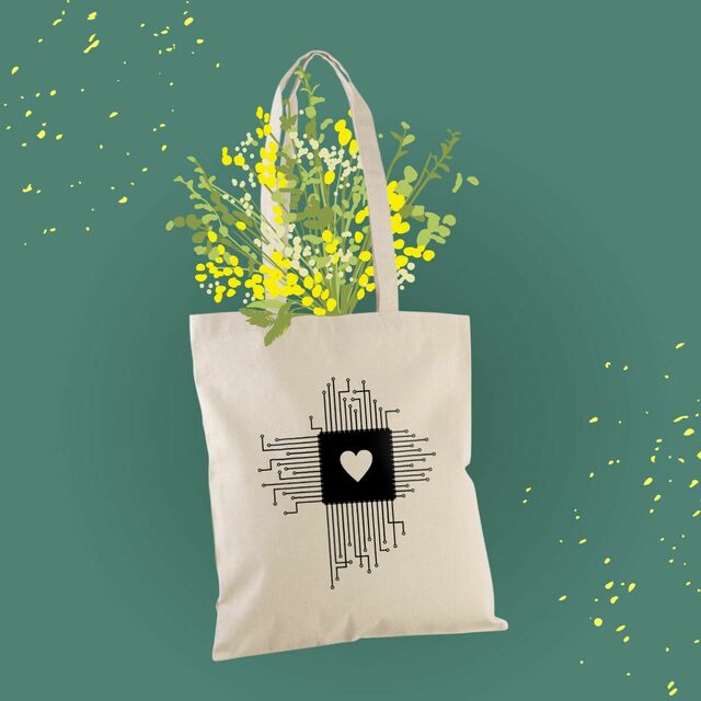Image front Totebag épais Love CPU
